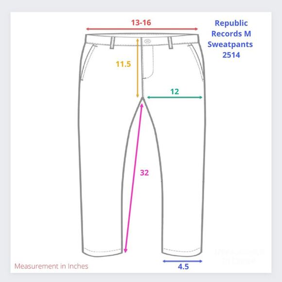 Republic Records Heavyweight Joggers Mens M Black Activewear Sweatpants USA - Picture 3 of 11